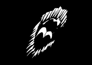 jin gitaxias Abstract White Shark Silhouette on Black