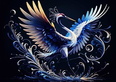 Elegant Crane with Ornate Details