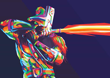 The Masked Warriror Colorful Pop Art