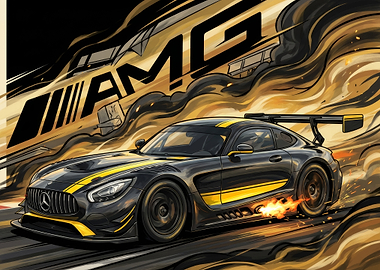 AMG Race Car Digital Art