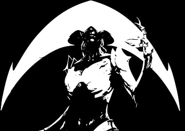 Black and White Warrior Silhouette