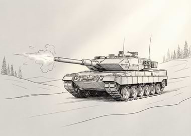 Leopard 2 Tank Firing Illustration