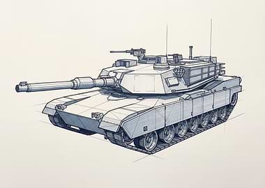 Tank Illustration - Military Vehicle Drawing
