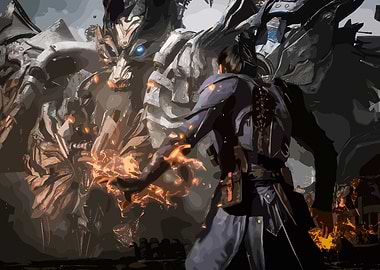 Fantasy Battle: Man vs. Mechanical Beast