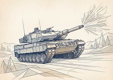 Tank firing in a geometric landscape