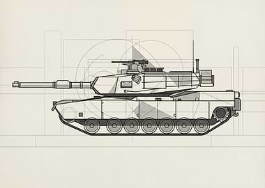 Tank Blueprint Illustration