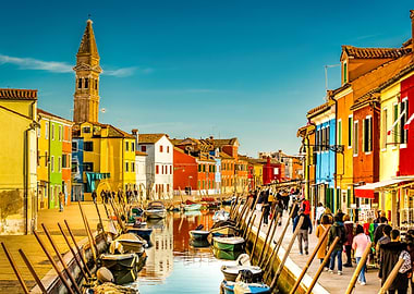 Burano, Italy: Colorful Canal Scene