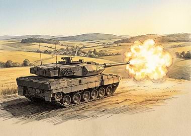 Leopard 2 Tank Firing Illustration