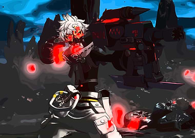 Anime Character with Futuristic Weapon