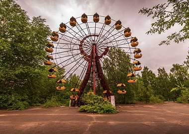 Ferris wheel abandoned in the park of Prypiat