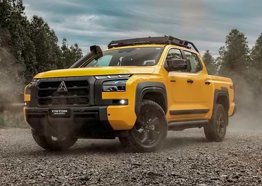 Yellow Mitsubishi Triton 4x4 Pickup Truck