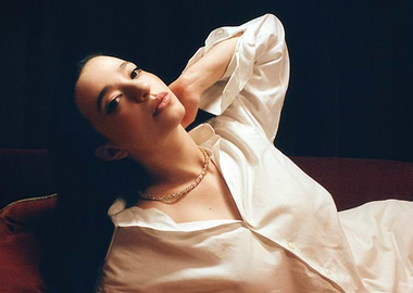 mikey madison in White Shirt with Necklace