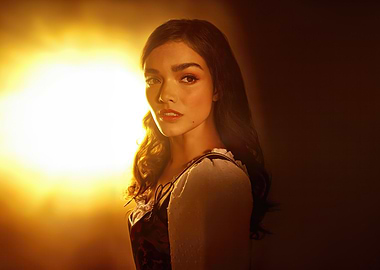 Rachel Zegler Portrait with Golden Light