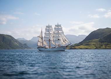 Sailing ship on the water