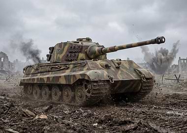 King Tiger Tank in Action