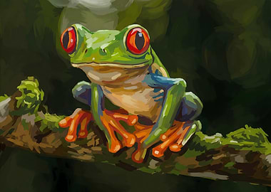 Red-Eyed Tree Frog Painting