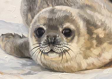 Cute Seal Pup Painting