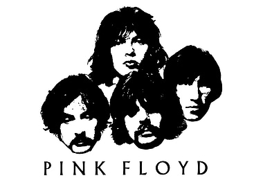 Pink Floyd Band Portrait Black and White