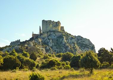 Photography of Ruined Castle of Queen Jeanne on Hilltop Landscape