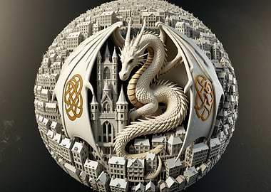 Dragon and Cityscape Sphere