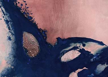 Abstract Painting: Pink and Navy