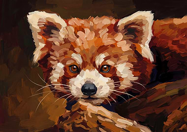 Red Panda Portrait Painting