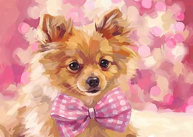 Dog with Bow Tie Painting