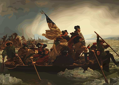Washington Crossing the Delaware Painting