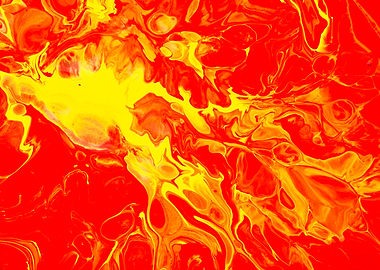 Abstract Red and Yellow Fluid Art