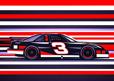 Dale Earnhardt Sr. #3 Stock Car Illustration