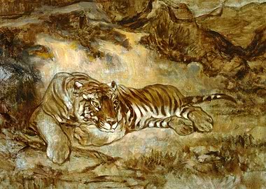 Tiger at Rest Painting