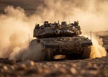 Military Tank in Action