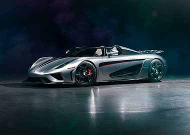 Silver Koenigsegg Agera RS Roadster