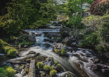 Scenic River Flowing Through Lush Landscape