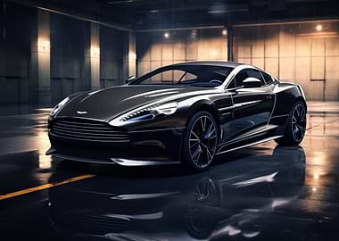 Black Sports Car in Garage