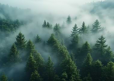 Misty Forest Landscape