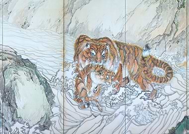 Tiger and Cub Painting