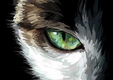 Close-up of a Cat's Green Eye