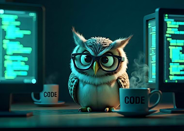 Night Shift Coder Owl