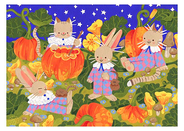Whimsical Autumn Harvest with Animals