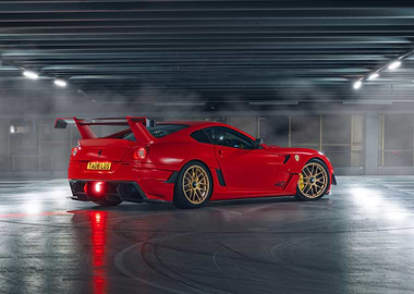 Red Ferrari with Gold Wheels