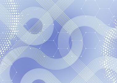 Abstract Blue and White Geometric Design