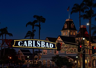 Carlsbad Sign at Night