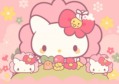 My Melody Floral Cartoon Illustration