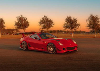 Red Ferrari 599XX on Asphalt