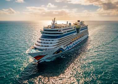 Cruise ship sailing on the ocean