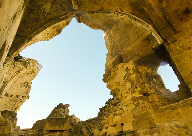 Photography of a Hole shaped like France in the Vault of Queen Jeanne's Castle in Provence, France