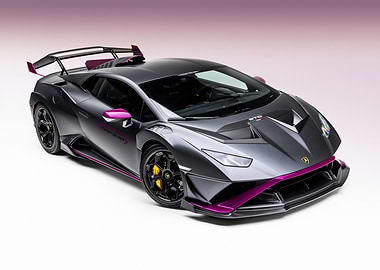 Gray Lamborghini Huracan STO with Purple Accents