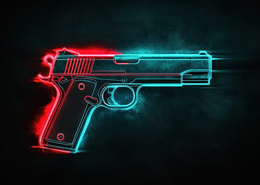 Neon Gun Art