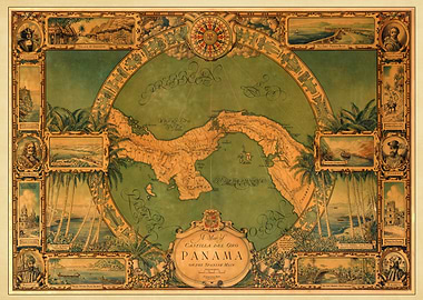 Vintage Map of Panama, Castilla del Oro